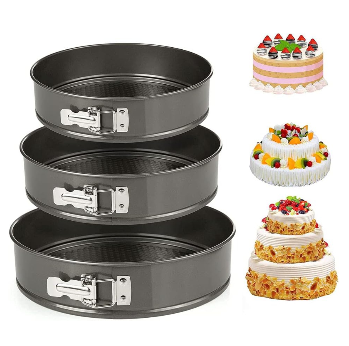 Moldes Redondos Pasteleria Set x3